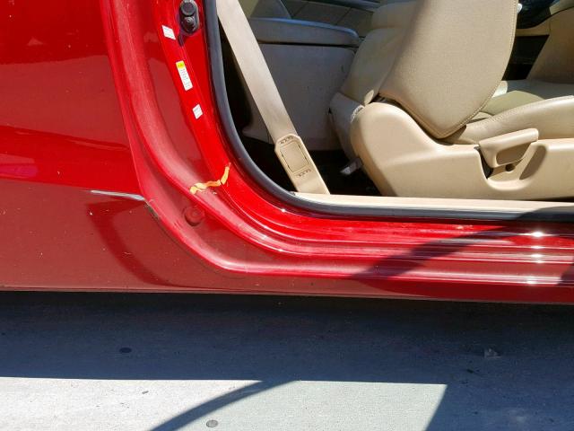 1HGCS1B85AA010844 - 2010 HONDA ACCORD EXL RED photo 9