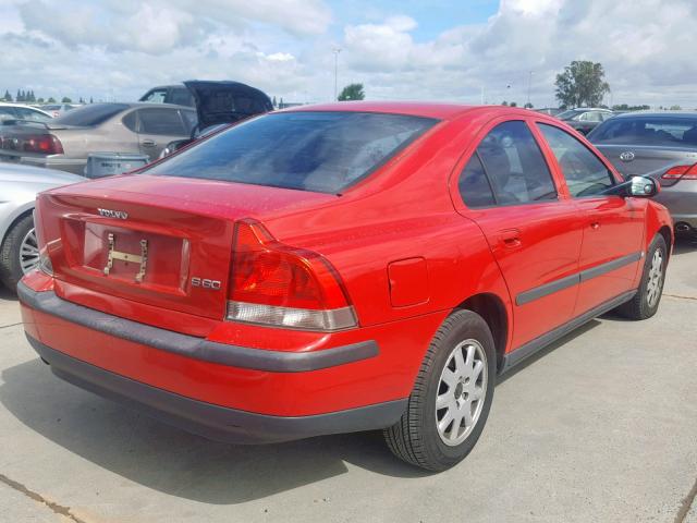 YV1RS61R012035025 - 2001 VOLVO S60 RED photo 4