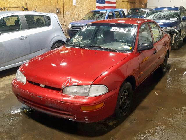 1Y1SK5265VZ448573 - 1997 GEO PRIZM BASE RED photo 2