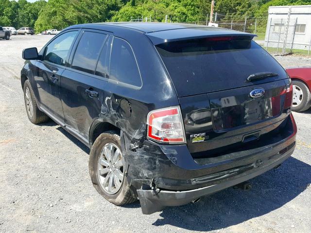 2FMDK48C78BA24156 - 2008 FORD EDGE SEL BLACK photo 3