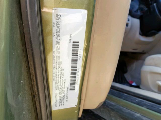 4S4BP61C557390880 - 2005 SUBARU LEGACY OUT GREEN photo 10