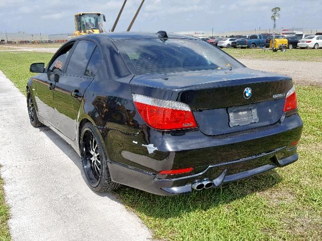 WBANE535X7CK92760 - 2007 BMW 525 I BLACK photo 3