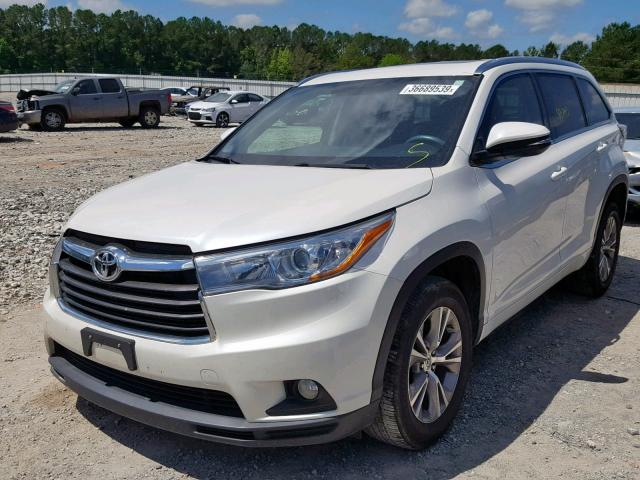 5TDKKRFH6FS112487 - 2015 TOYOTA HIGHLANDER WHITE photo 2