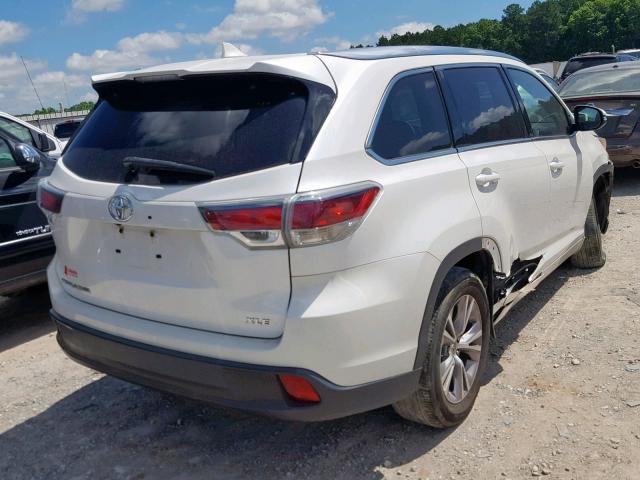 5TDKKRFH6FS112487 - 2015 TOYOTA HIGHLANDER WHITE photo 4