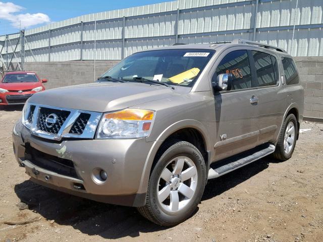 5N1AA08C08N633432 - 2008 NISSAN ARMADA SE BEIGE photo 2