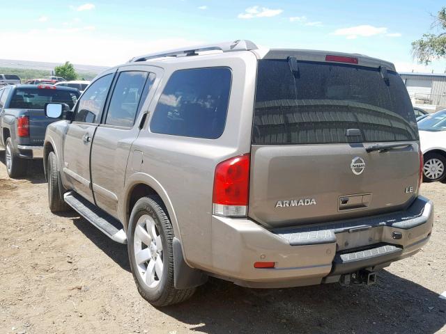 5N1AA08C08N633432 - 2008 NISSAN ARMADA SE BEIGE photo 3