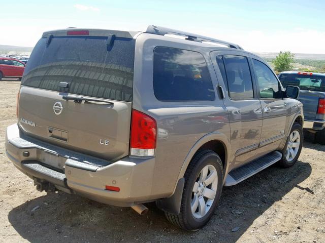 5N1AA08C08N633432 - 2008 NISSAN ARMADA SE BEIGE photo 4