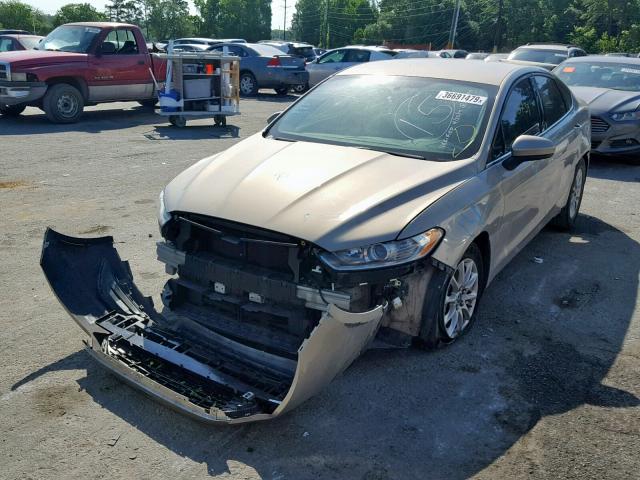 3FA6P0G76FR123275 - 2015 FORD FUSION S GOLD photo 2