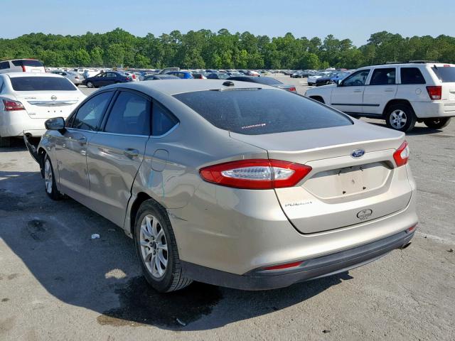 3FA6P0G76FR123275 - 2015 FORD FUSION S GOLD photo 3