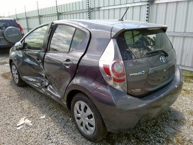 JTDKDTB32C1030072 - 2012 TOYOTA PRIUS C GRAY photo 3