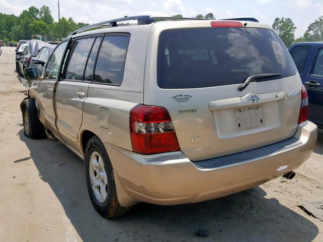 JTEGP21A860093299 - 2006 TOYOTA HIGHLANDER GOLD photo 3