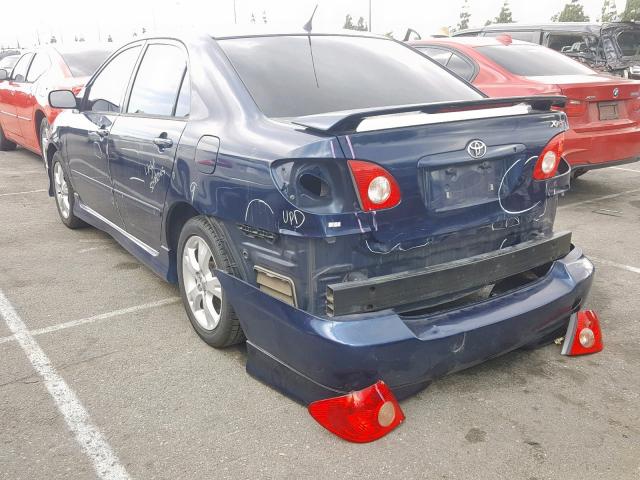 2T1BY32E75C401814 - 2005 TOYOTA COROLLA XR BLUE photo 3