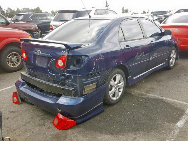 2T1BY32E75C401814 - 2005 TOYOTA COROLLA XR BLUE photo 4