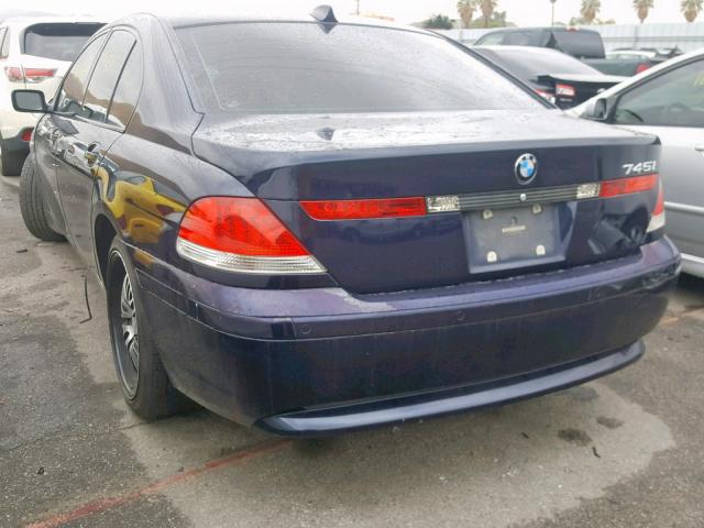 WBAGL63444DP71614 - 2004 BMW 745 I BLUE photo 3