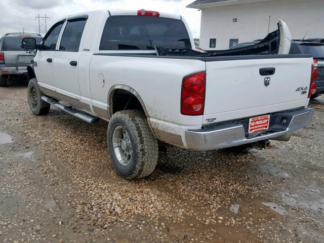 3D7KS29C07G739358 - 2007 DODGE RAM 2500 WHITE photo 3