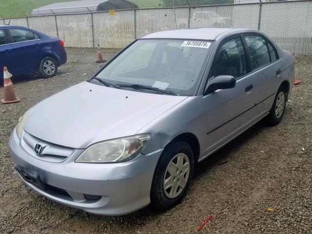 1HGES16364L017088 - 2004 HONDA CIVIC DX V SILVER photo 2