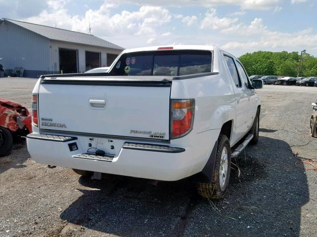 2HJYK16428H513797 - 2008 HONDA RIDGELINE WHITE photo 4