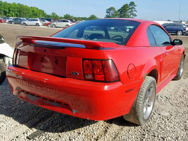 1FAFP40412F213917 - 2002 FORD MUSTANG RED photo 4
