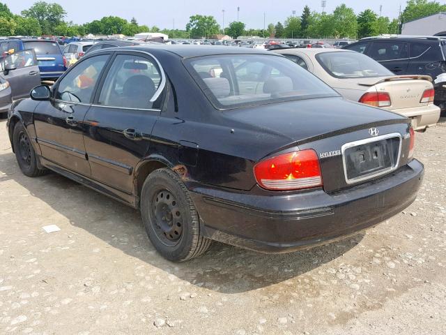 KMHWF25S52A670196 - 2002 HYUNDAI SONATA GL BLACK photo 3