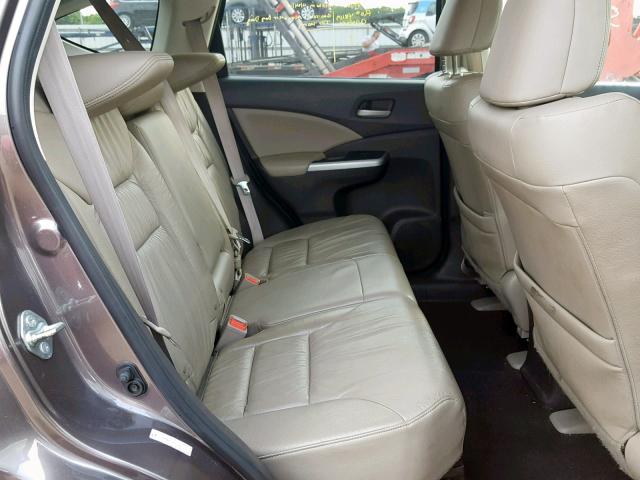 2HKRM4H70EH670436 - 2014 HONDA CR-V EXL BROWN photo 6