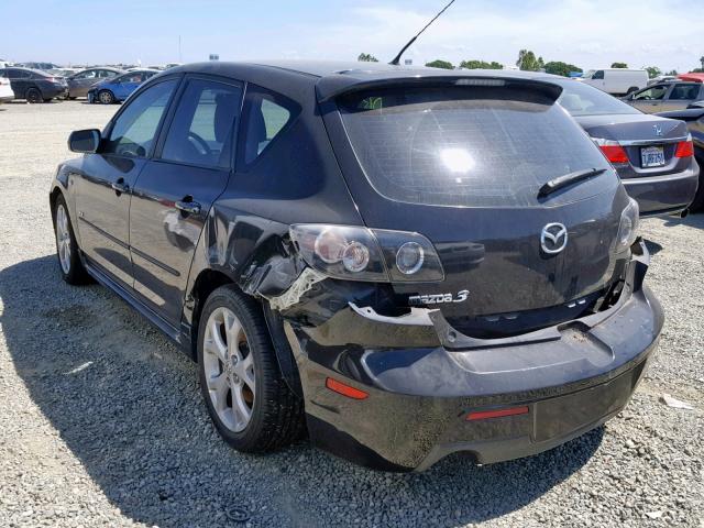 JM1BK344971674623 - 2007 MAZDA 3 HATCHBAC BLACK photo 3