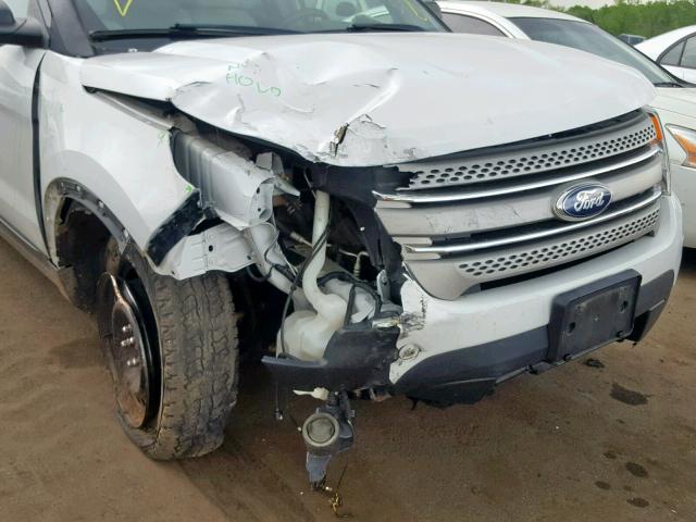 1FM5K8B88DGB45460 - 2013 FORD EXPLORER WHITE photo 9