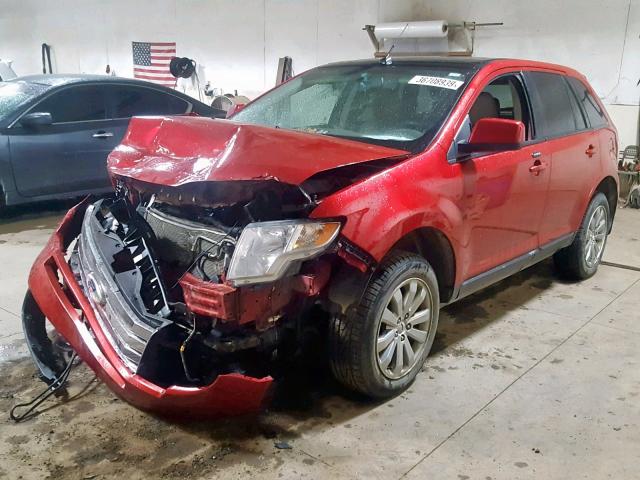 2FMDK4JC6ABB10820 - 2010 FORD EDGE SEL RED photo 2