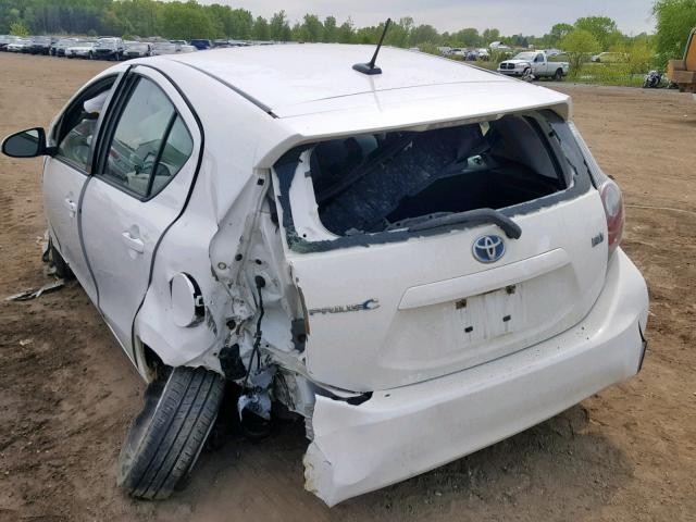 JTDKDTB37C1025806 - 2012 TOYOTA PRIUS C WHITE photo 3