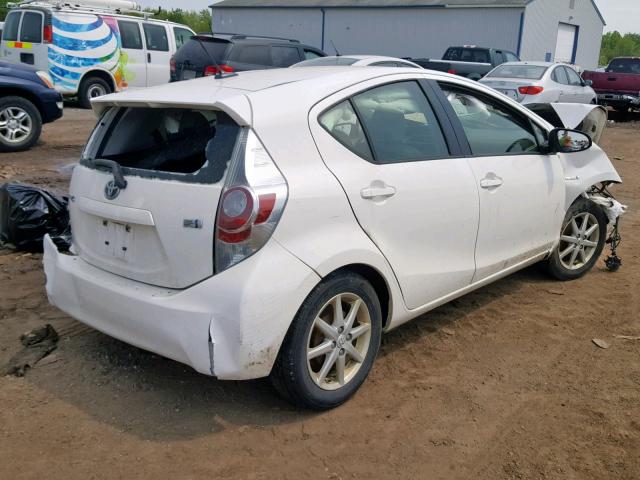 JTDKDTB37C1025806 - 2012 TOYOTA PRIUS C WHITE photo 4