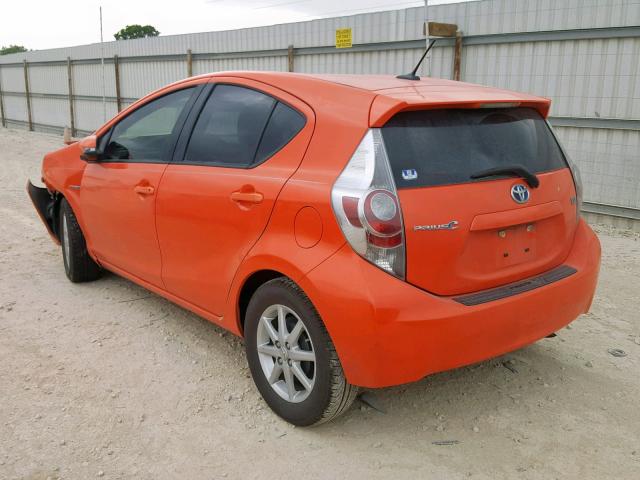 JTDKDTB35D1040452 - 2013 TOYOTA PRIUS C ORANGE photo 3