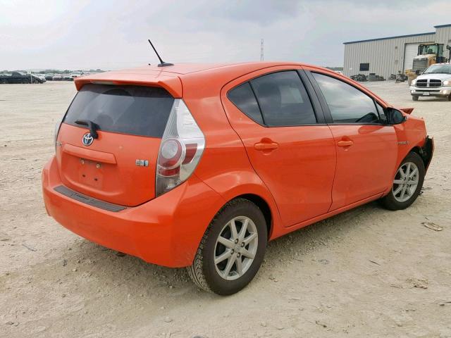 JTDKDTB35D1040452 - 2013 TOYOTA PRIUS C ORANGE photo 4