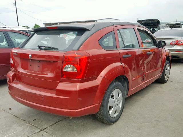 1B3HB28B97D137344 - 2007 DODGE CALIBER RED photo 4