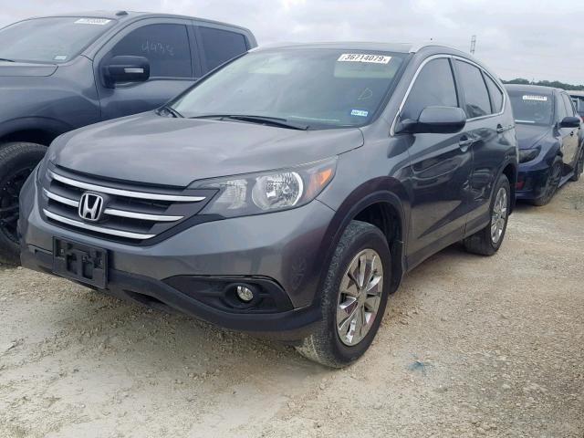 2HKRM4H71EH664306 - 2014 HONDA CR-V EXL GRAY photo 2