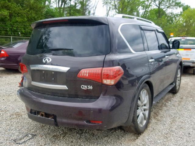 JN8AZ2NE6B9005460 - 2011 INFINITI QX56 BURGUNDY photo 4