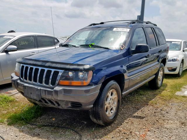 1J4GW48N41C505943 - 2001 JEEP GRAND CHER BLUE photo 2