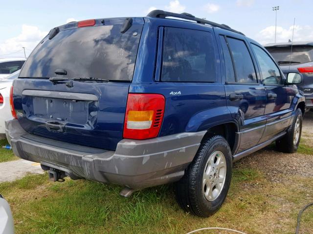 1J4GW48N41C505943 - 2001 JEEP GRAND CHER BLUE photo 4