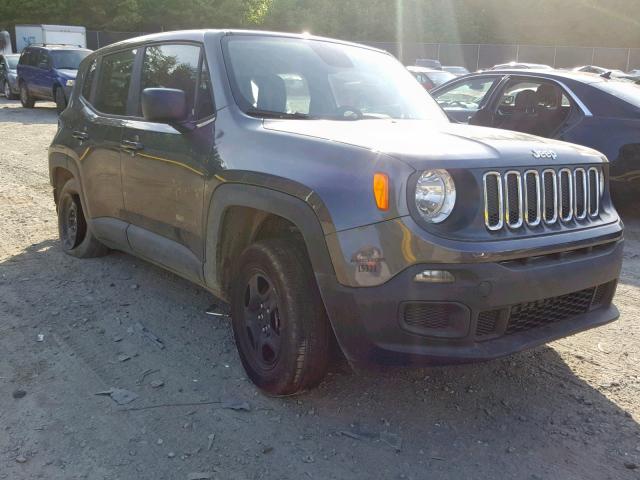 ZACCJBAB5JPJ36266 - 2018 JEEP RENEGADE S GRAY photo 1