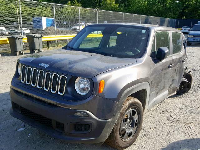 ZACCJBAB5JPJ36266 - 2018 JEEP RENEGADE S GRAY photo 2
