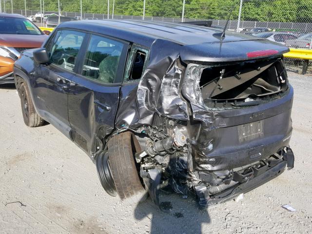 ZACCJBAB5JPJ36266 - 2018 JEEP RENEGADE S GRAY photo 3