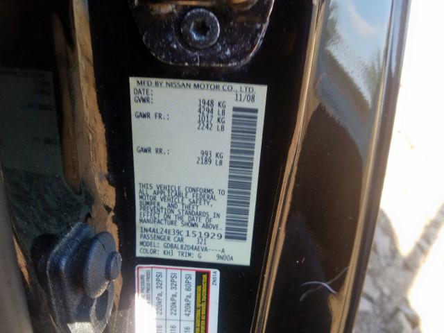 1N4AL24E39C151929 - 2009 NISSAN ALTIMA 2.5S  photo 10