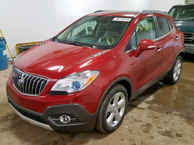 KL4CJCSB4FB169052 - 2015 BUICK ENCORE RED photo 2