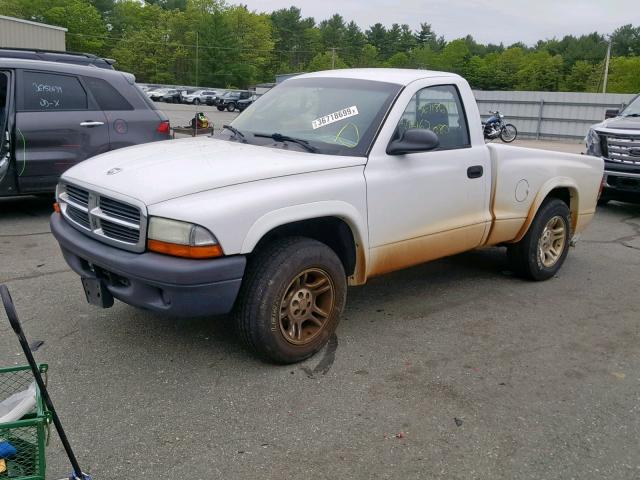 1D7FL16K74S561182 - 2004 DODGE DAKOTA SXT WHITE photo 2