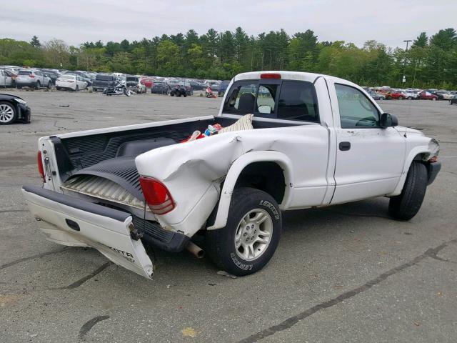 1D7FL16K74S561182 - 2004 DODGE DAKOTA SXT WHITE photo 4