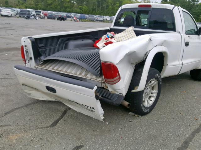 1D7FL16K74S561182 - 2004 DODGE DAKOTA SXT WHITE photo 9