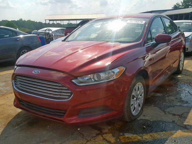 1FA6P0G74E5379982 - 2014 FORD FUSION S RED photo 2