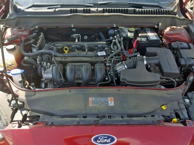 1FA6P0G74E5379982 - 2014 FORD FUSION S RED photo 7