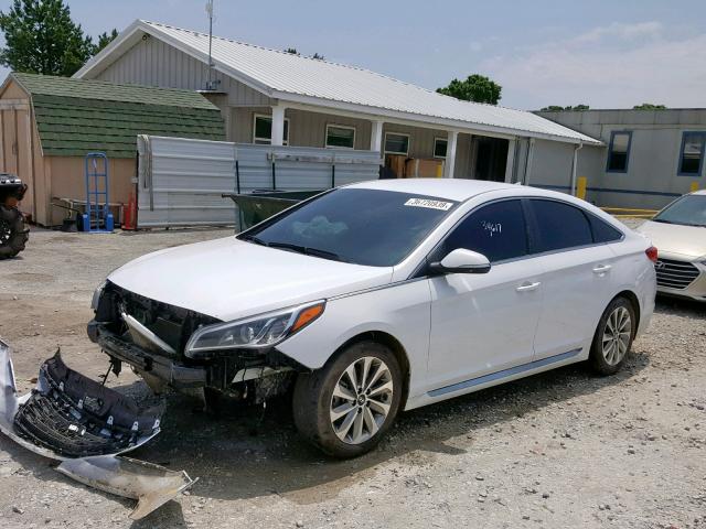 5NPE34AF1HH578355 - 2017 HYUNDAI SONATA SPO WHITE photo 2