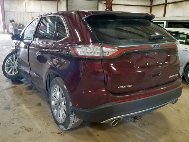 2FMPK4K88HBB84161 - 2017 FORD EDGE TITAN BURGUNDY photo 3