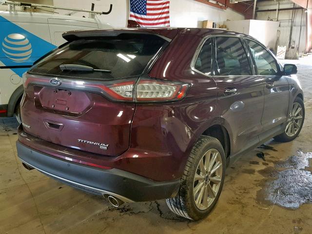 2FMPK4K88HBB84161 - 2017 FORD EDGE TITAN BURGUNDY photo 4