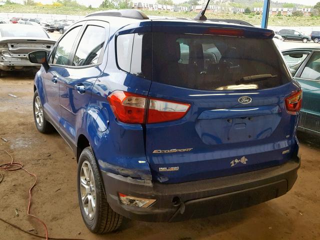 MAJ3P1TE9JC167758 - 2018 FORD ECOSPORT S BLUE photo 3